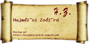 Hajmási Zoárd névjegykártya